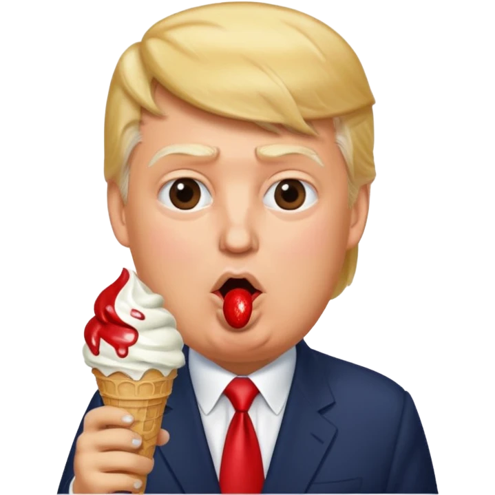 Trump eating ice cream emoji