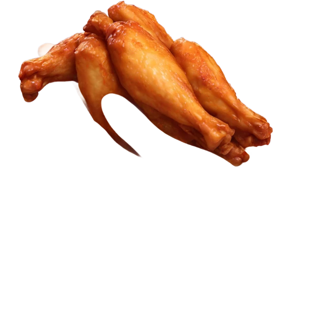 hand holding a chicken wing emoji