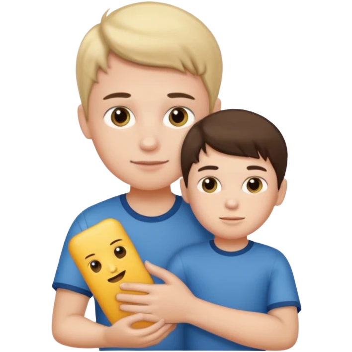 Boy holding a boy emoji