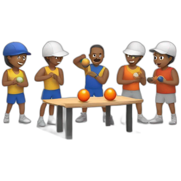 six friends playing pétanque emoji