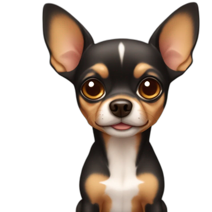 little dog pincher kinda chihuahua, with long face and with brown skin color emoji
