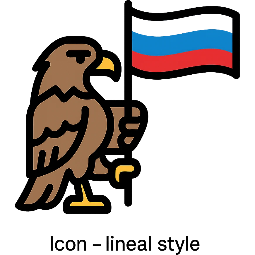 an eagle holding the Russian flag emoji