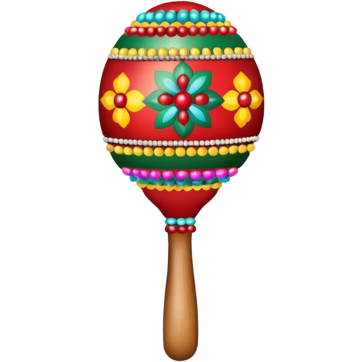 maraca decorated with festive Mexican colors emoji