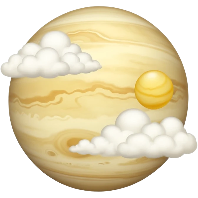Venus Pluto planet emoji, pale yellowish-white sphere, covered in thick smooth clouds, no visible surface features, simple and round emoji