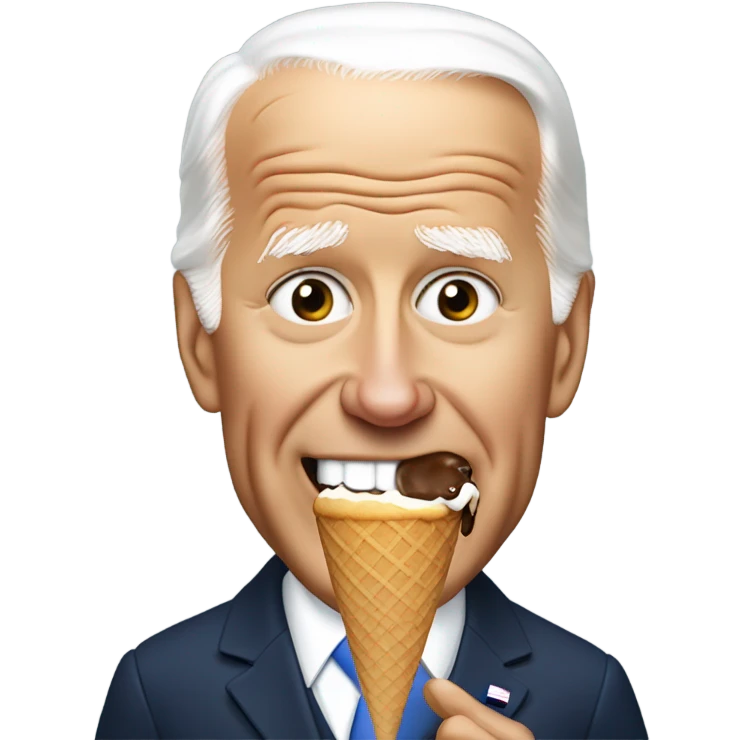 Joe Biden eating ice cream cone emoji