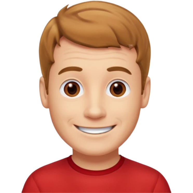 Murray Wiggle of The Wiggles with light skin, light brown hair, brown eyes, red skivvy shirt emoji