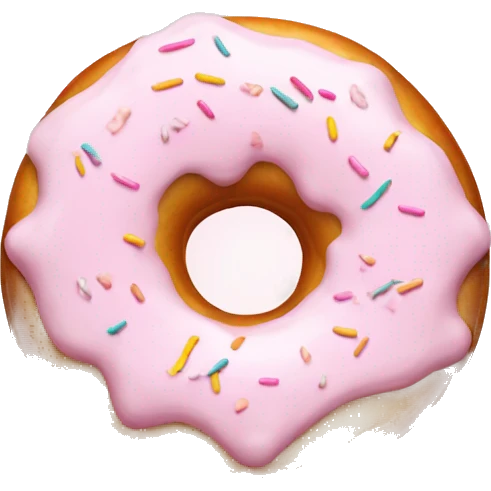 Donut with white frosting and light pink sprinkles  emoji