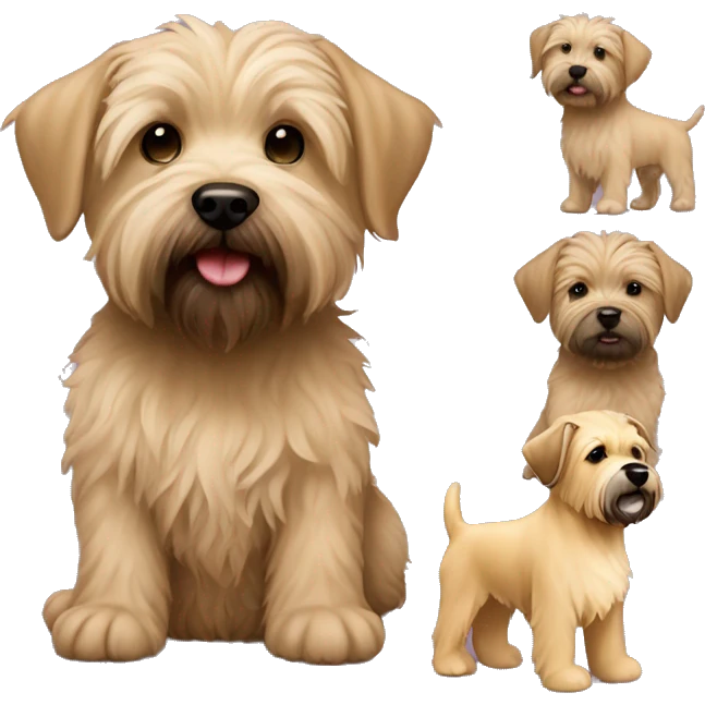 Tan Cairn and wheaten terrier girl puppy emoji