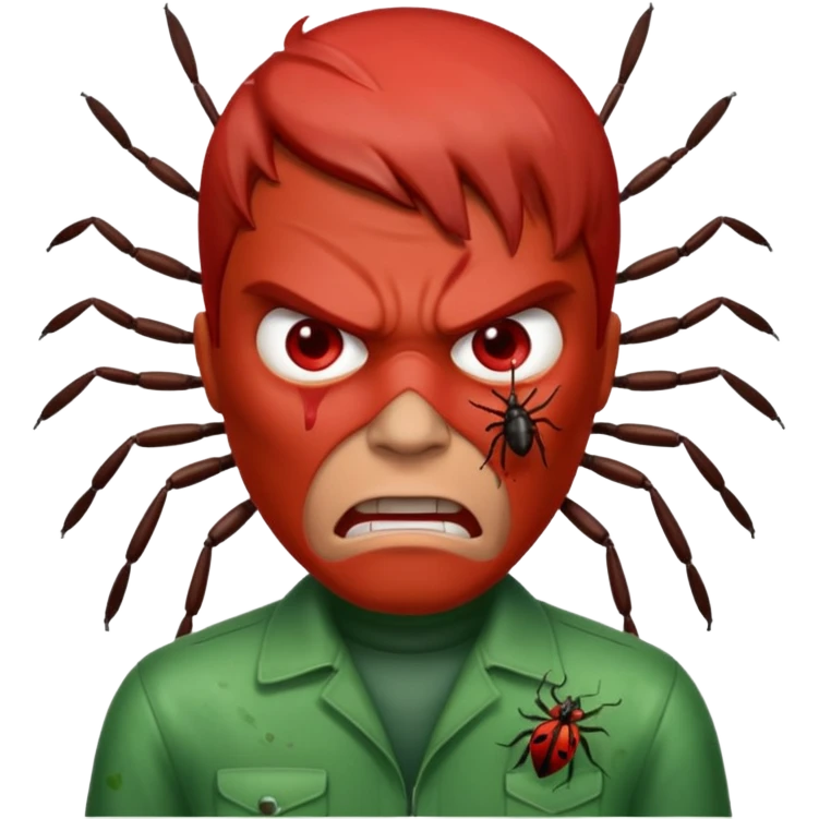 red inscticidier man emoji