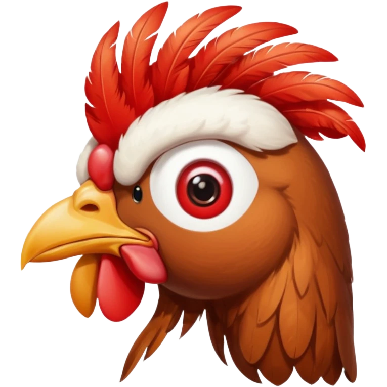 Gallina con un occhio emoji