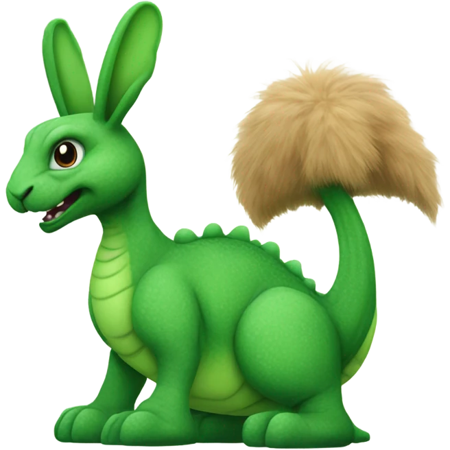 Rabbit riding a green dinosaur  emoji