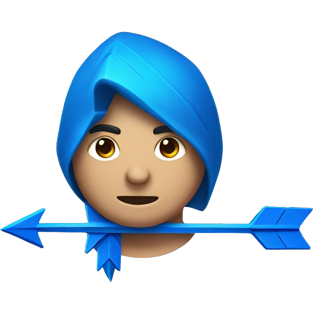 Blue arrow mascot emoji