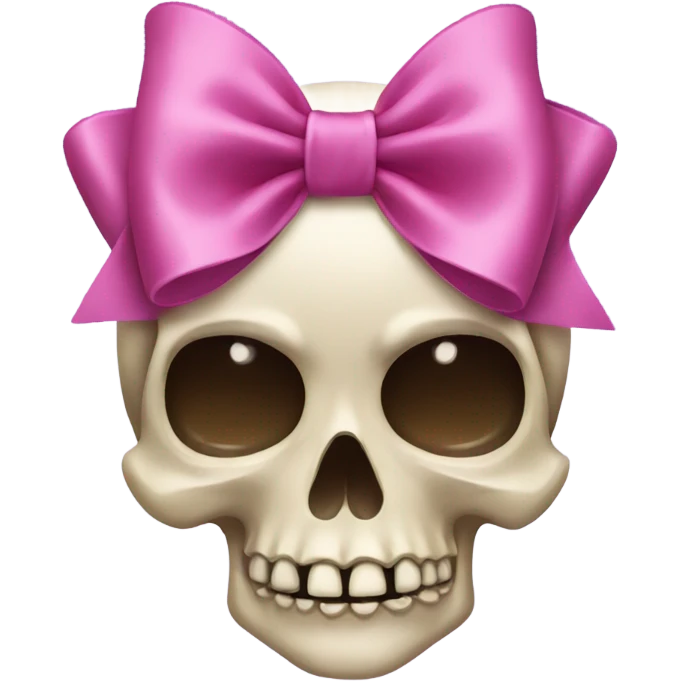 skull wearing a bow emoji