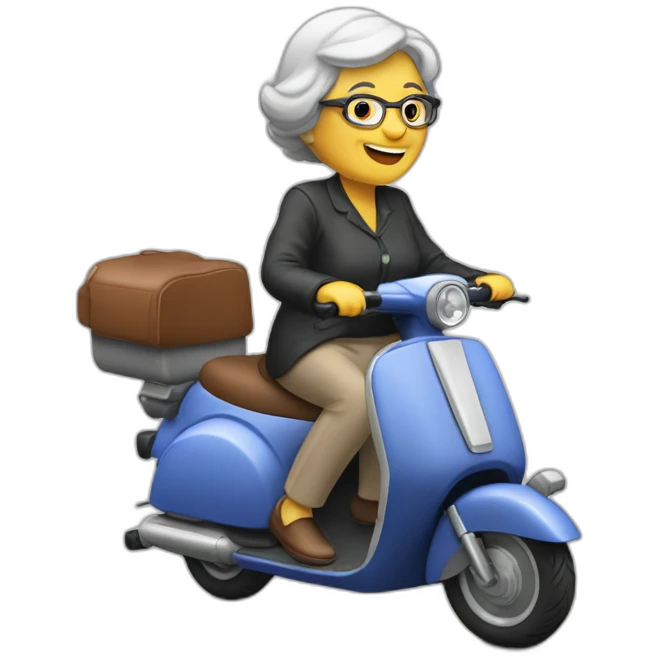 Une grand mère sur un scooter emoji