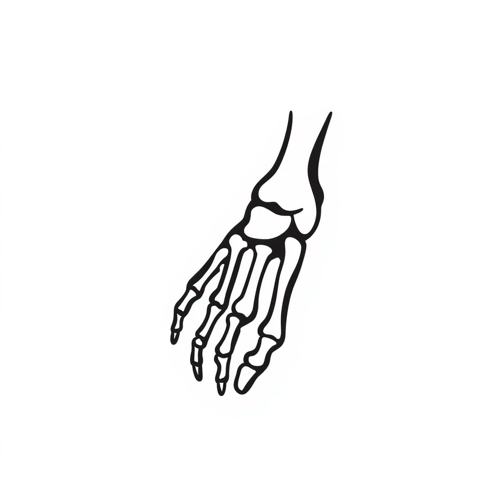 hand-drawn skeleton foot anatomy with visible bones and joints emoji