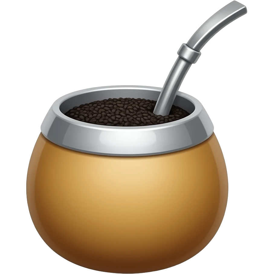 mate argentino recto con yerba mate de color total negro con bombilla emoji