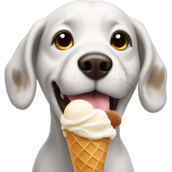Dog eating ice cream  emoji