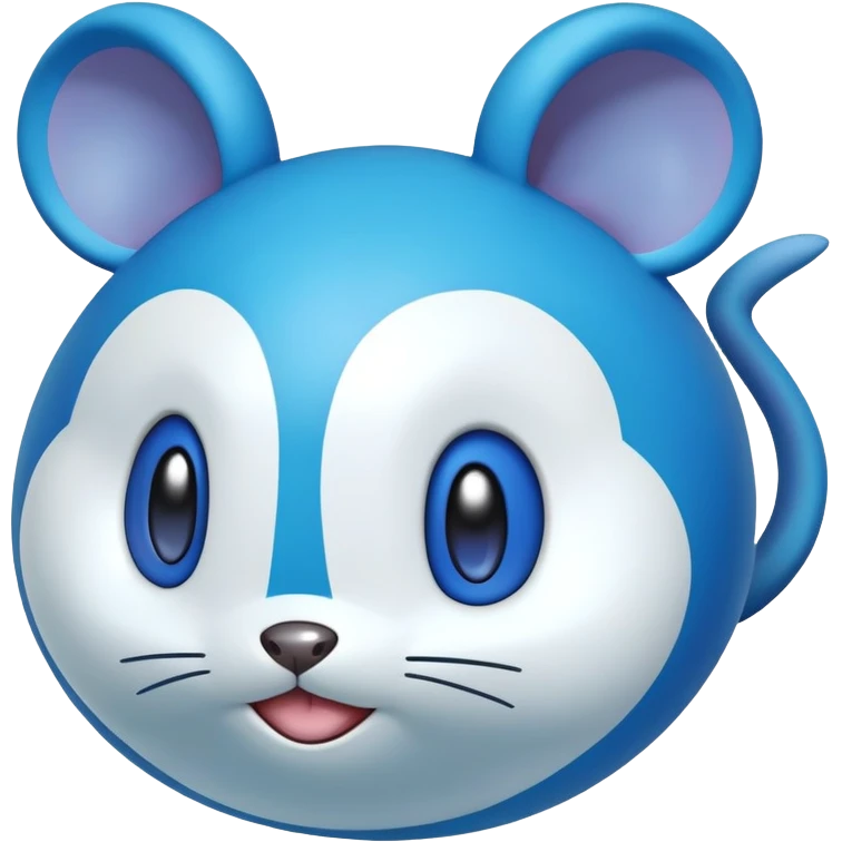 Azurill from Pokemon, blue mouse-like pokemon with bouncy ball tail emoji