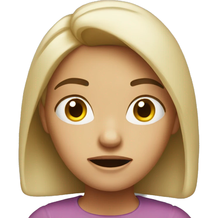 A girl is mad and working. emoji