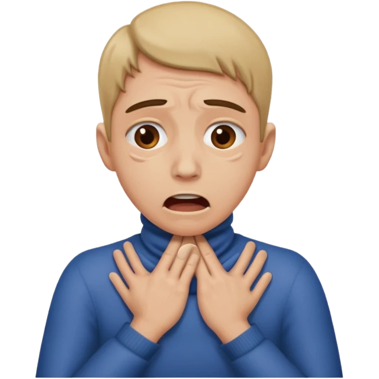 a bust of a person pretending to strangle themselves emoji