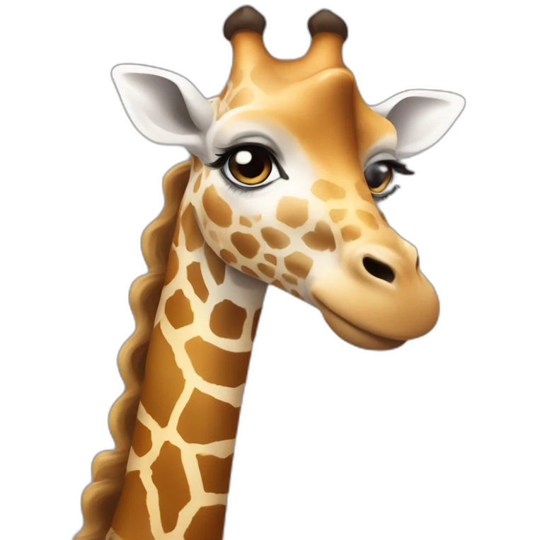 a giraffe but the head it’s of a white girl with not too long not too short curly brown hair emoji