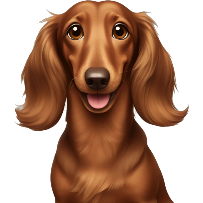Happy Brown Long-haired dachshund emoji