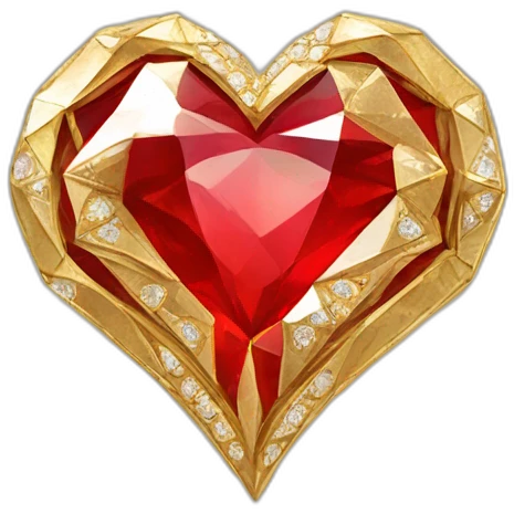 Red heart diamond with gold border emoji