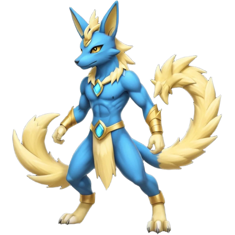 Lucario-Anubis-Umbreon-Zeraora-Jolteon-Fakémon-hybrid-creature (full body)  emoji