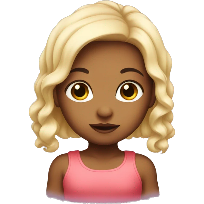 this is a baby .She doesn't has hair but her hair is a fruit ( strawberry )  emoji