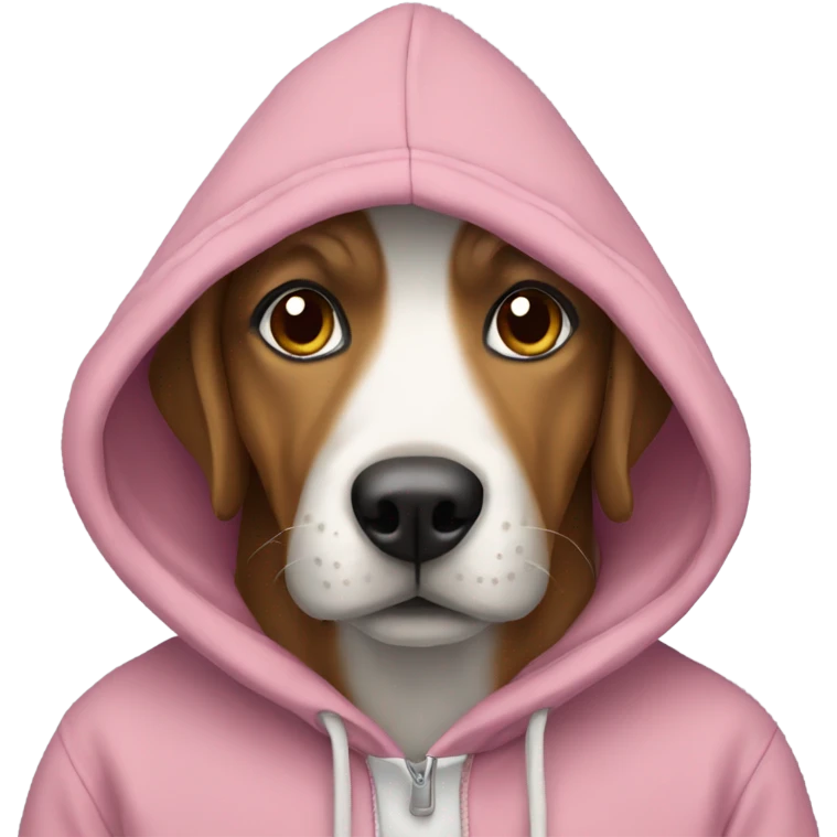 A hoodie wearing a dog emoji