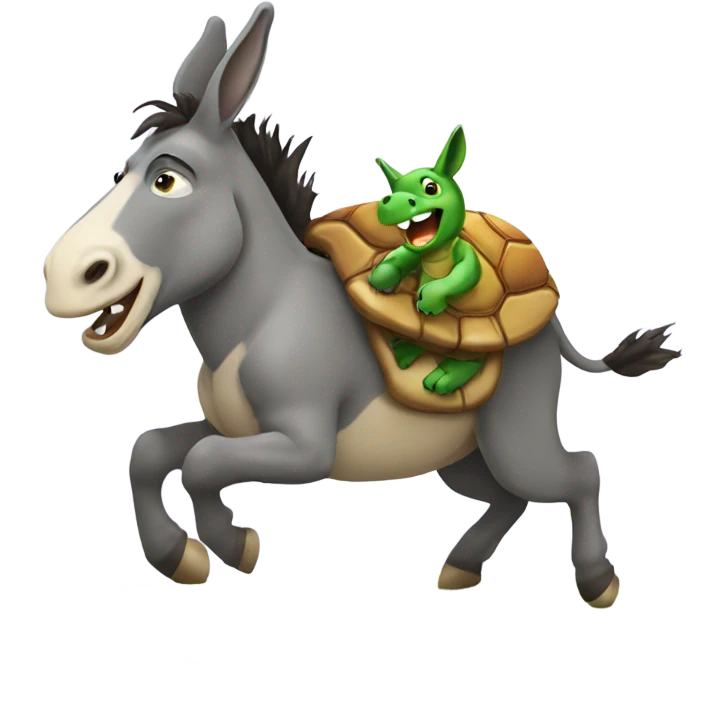 Donkey kicking a turtle  emoji