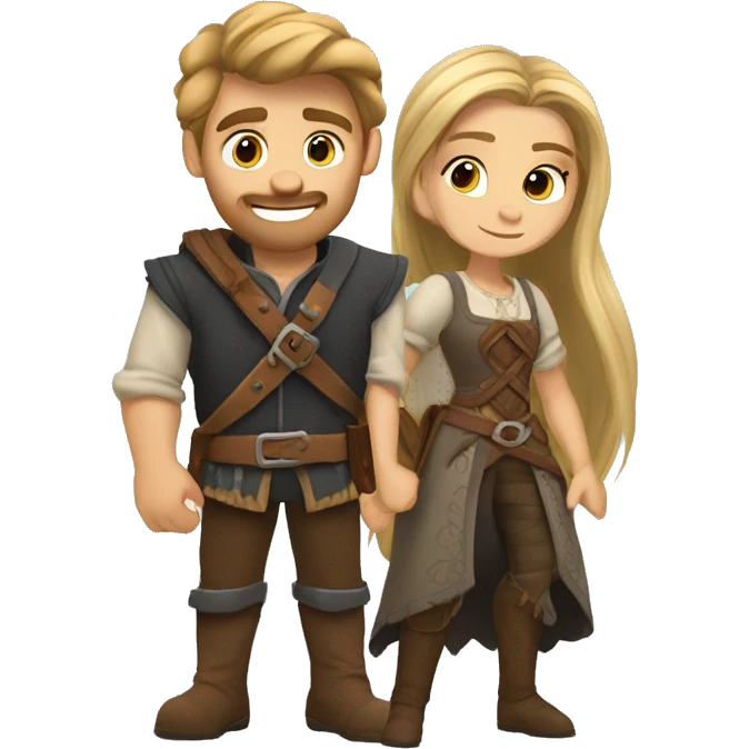 Rapunzel and flin raider emoji