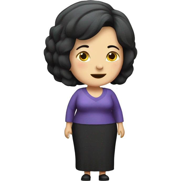 Full body plus size Old scary Russian lady with short black hair  emoji