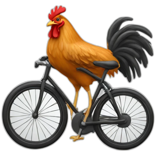 Un gallo en bicicleta  emoji