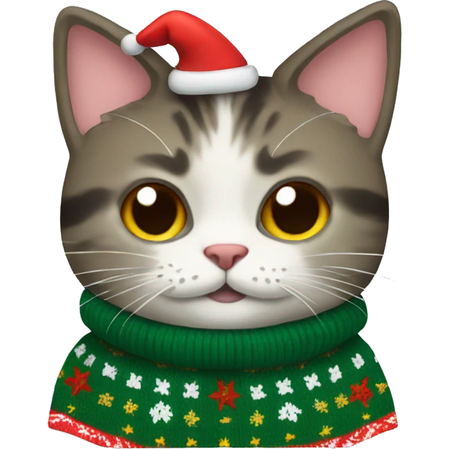 Cat wearing a Christmas sweater  emoji