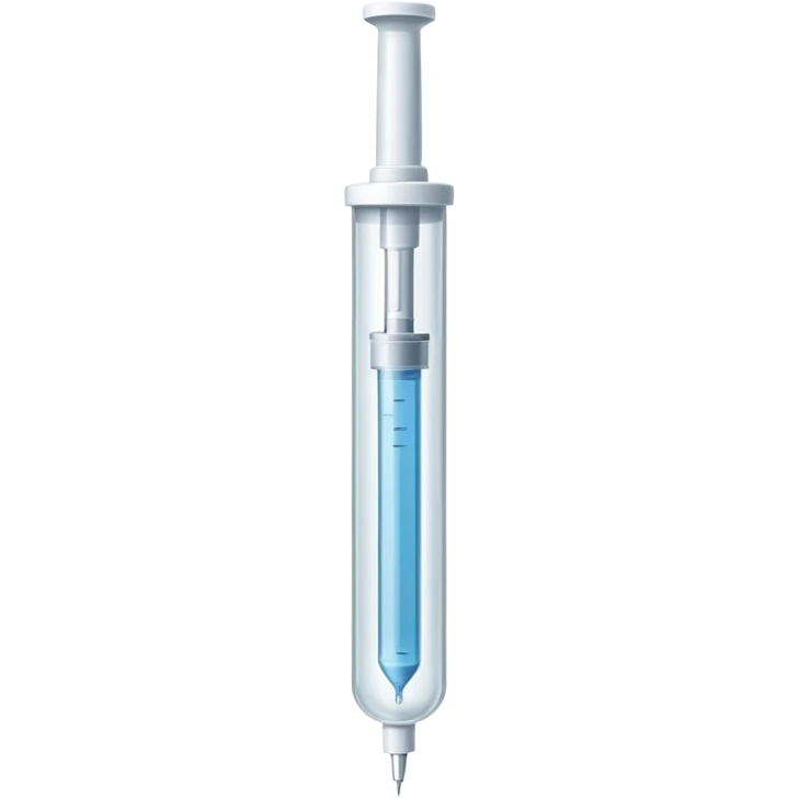 Empty medical syringe with no liquid inside, clear barrel emoji