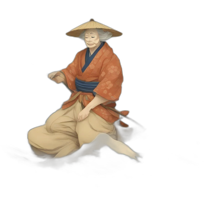 Hokusai in the style of Disney emoji