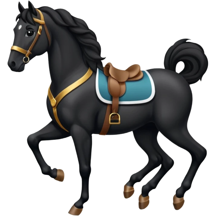 Femme noire avec cheveux longs ondulés en qeue de cheval qui fait du sport en tenue noire emoji