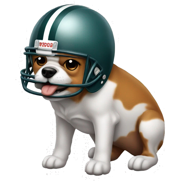 dog in crying longhorn with football helmet emoji