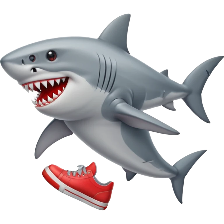 Shark with red shoes emoji