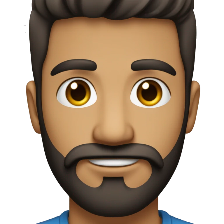 un jeune homme metisse brune yeux noir petite moustache barbe bien tailler qui est DJ emoji