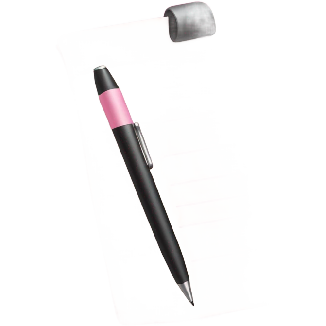 Light pink to do list (image straight up and down) pen on side emoji