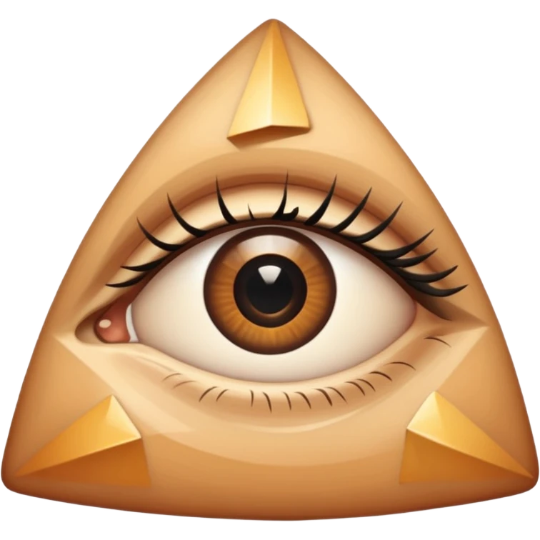 Un ojo atravesado en una de las líneas de un  triangulo emoji