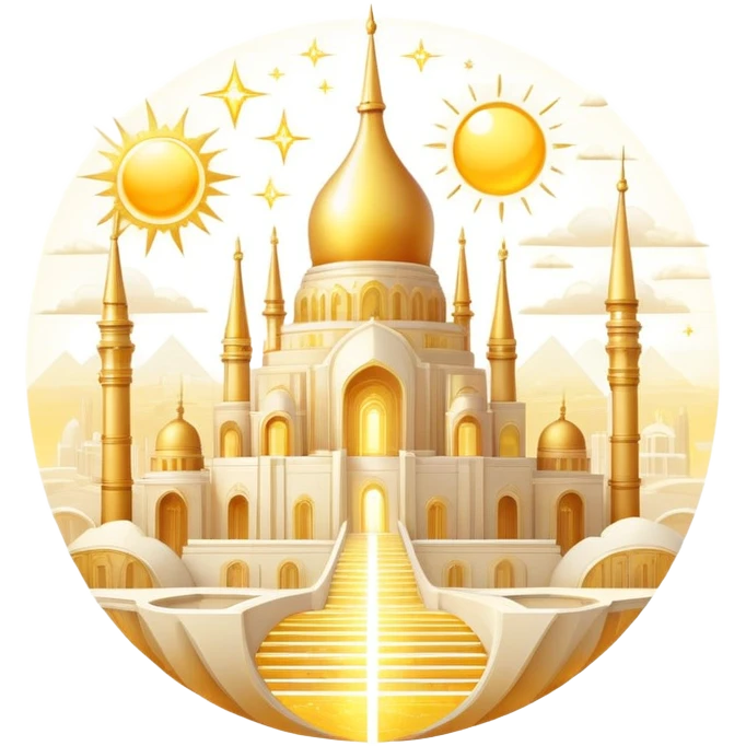 Epic divine sparkly glittery complex detailed gradients white golden bright light solarpunk sunny aesthetic-scenery emoji