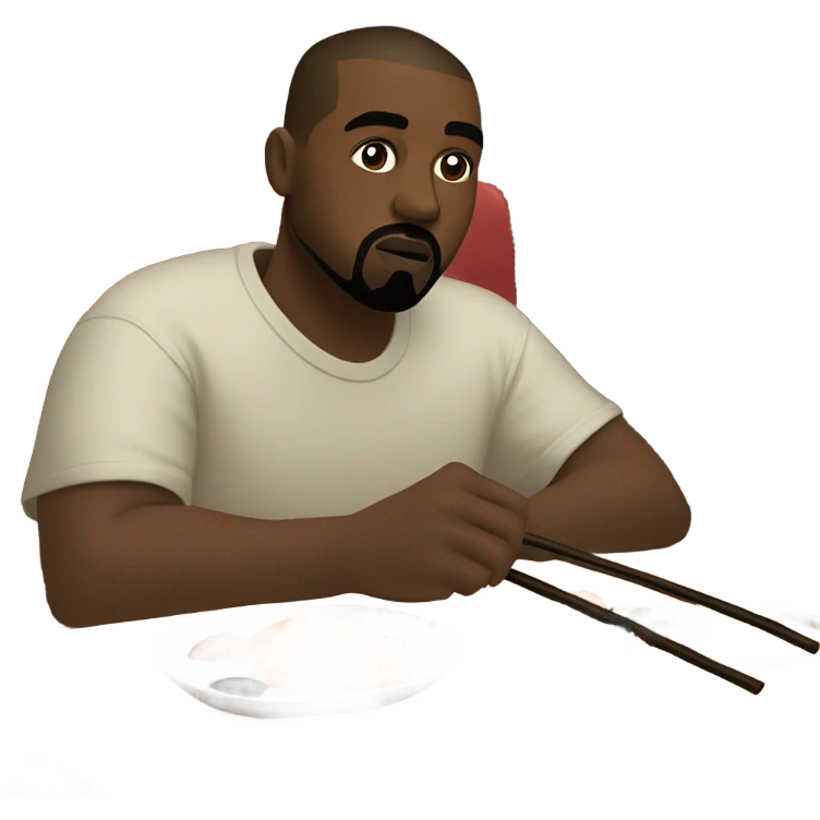 kanye west eating sushi emoji