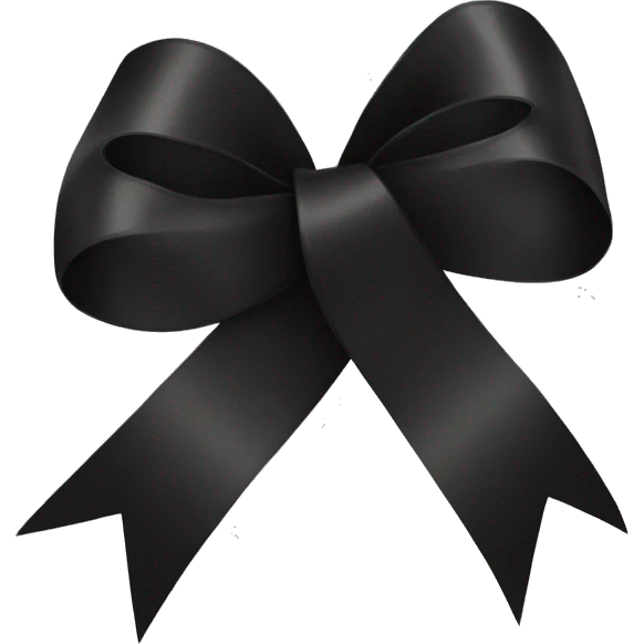 black ribbon emoji