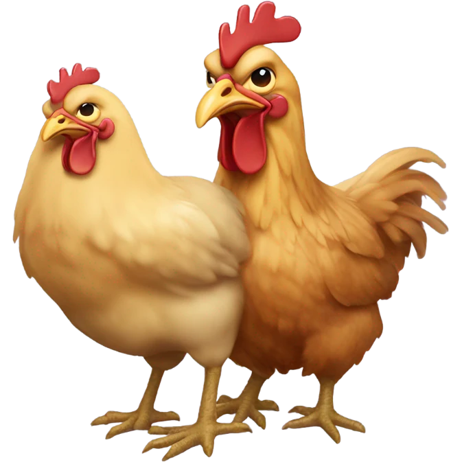 Chicken holding another chicken emoji