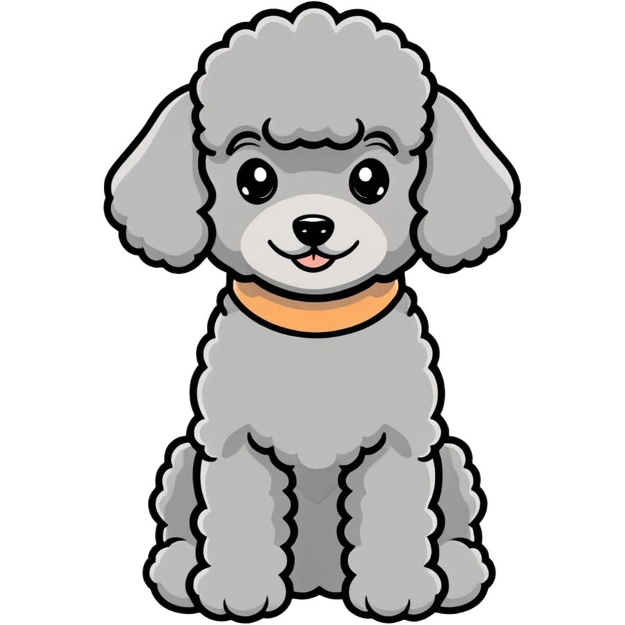 Gray miniature Poodle emoji
