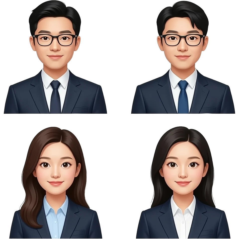 젊고 전문적인 한국인 로컬 전문가 5명 emoji