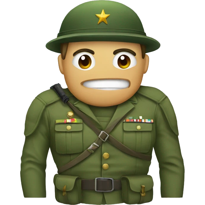 Sapo en un ejército millitar  emoji